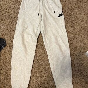 Nike White Joggers with Tapered Leg Design